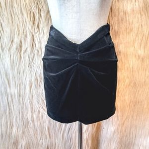 ZARA Black Velvet Twist Front Mini Skirt NWT
